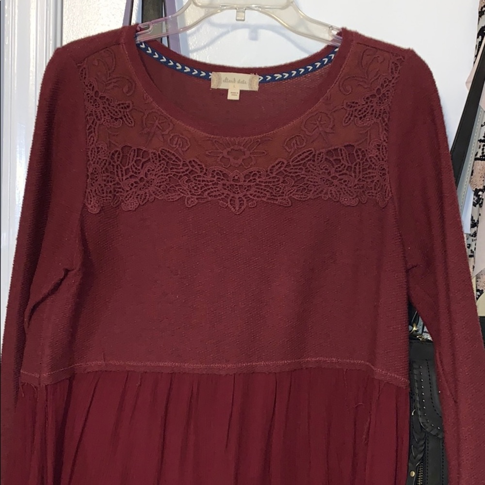 Altar’D State Maroon Blouse